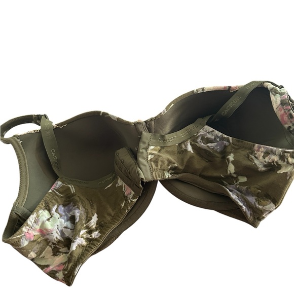 Cacique 44D Olive Green Floral Print - Picture 2 of 3